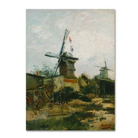 TRADEMARK FINE ART Van Gogh 'Windmills On Montmartre' Canvas Art, 35x47 AA01199-C3547GG